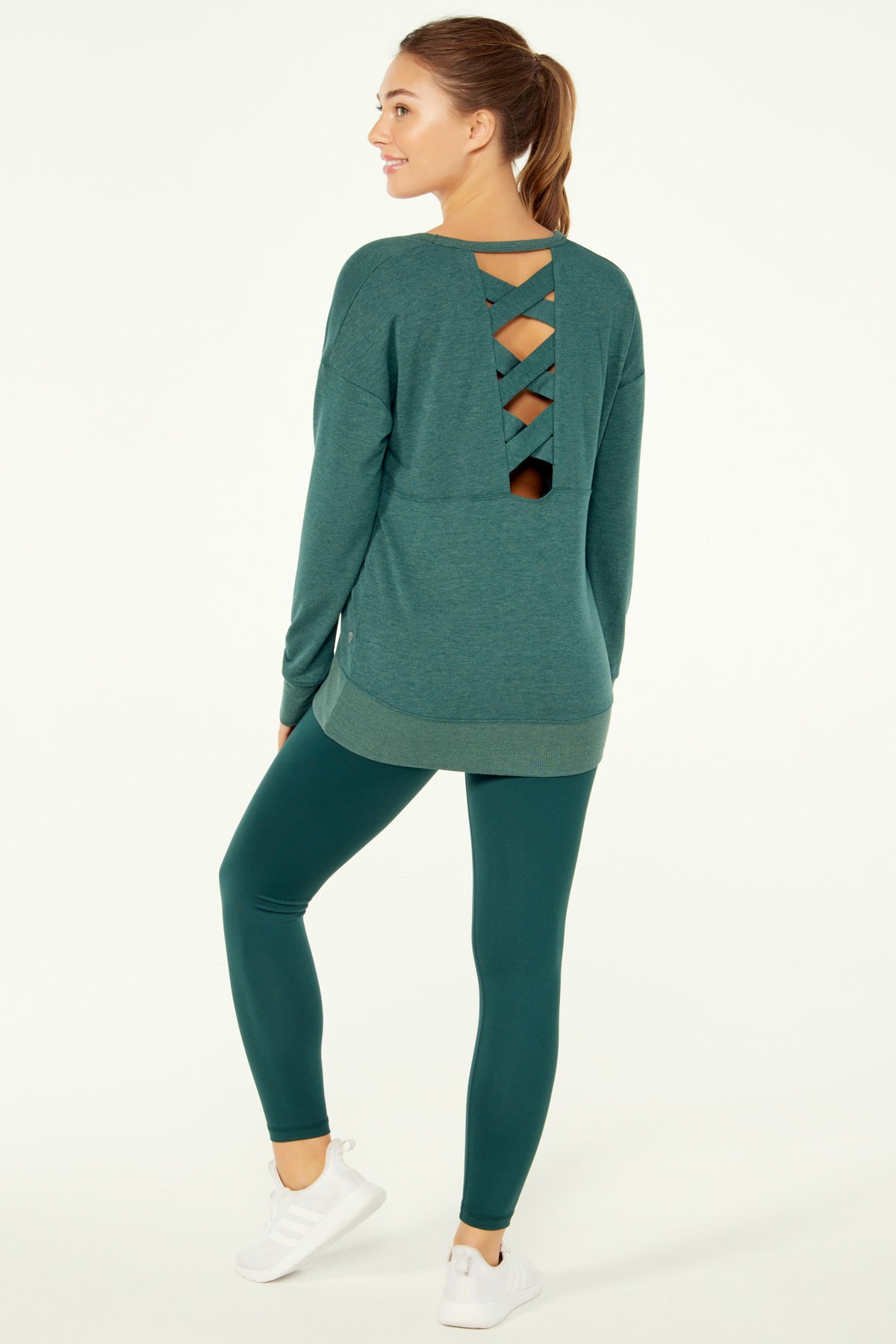 Olive Sculpt Luxe Long Sleeve Gym Top, Green, £21.00