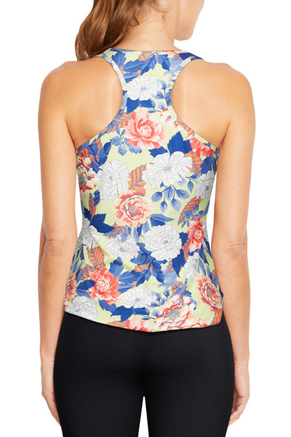 Liz Tank (Shadow Lime Multi Stencil Floral)