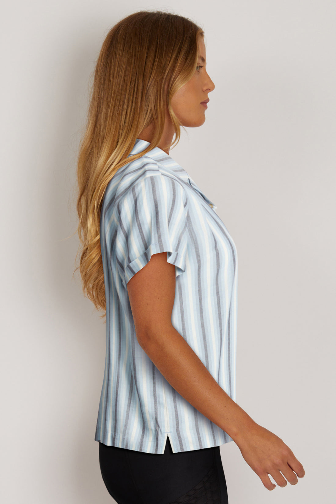 Mya Camp Button Up (Clear Sky Lilah Stripe)