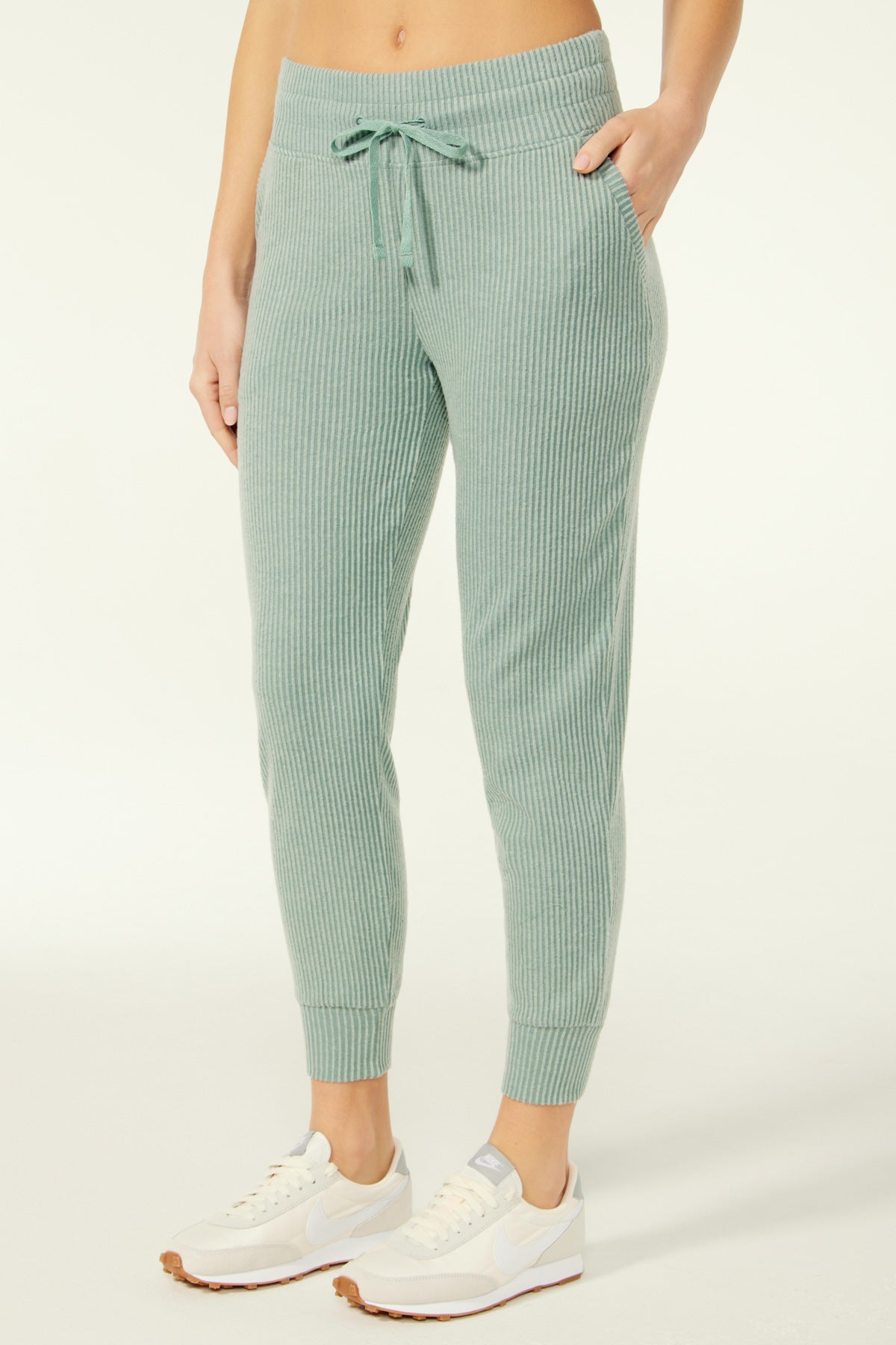ASOS DESIGN mix & match waffle cuffed pyjama legging with elastic waistband  in off white